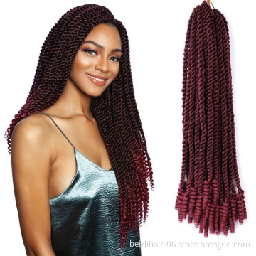 14 18 inch Curly Tips Hand Twisted Kinky Twist Soft Senegal Braids with Coily Ends